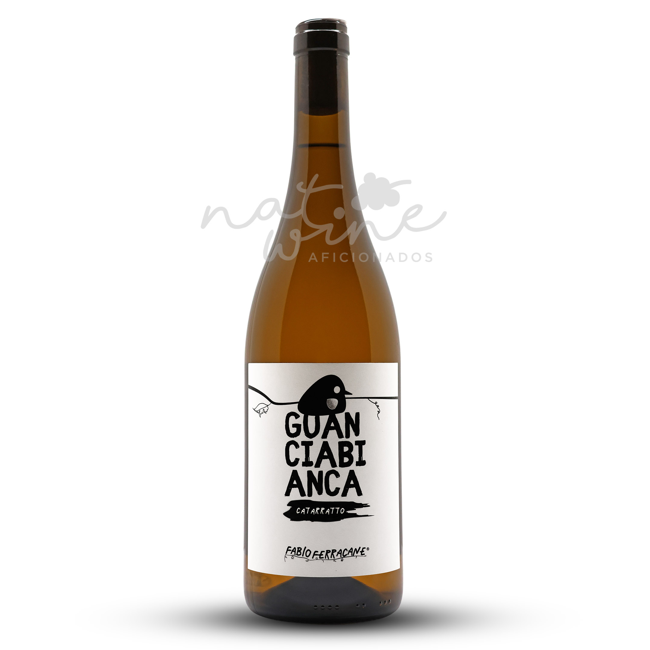 Garrafa de Guanciabianca 2025, vinho branco de Fabio Ferracane, Marsala, Sicília