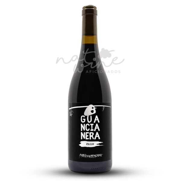 Garrafa de GuanciaNera 2024, vinho tinto de Fabio Ferracane, Marsala, Sicília